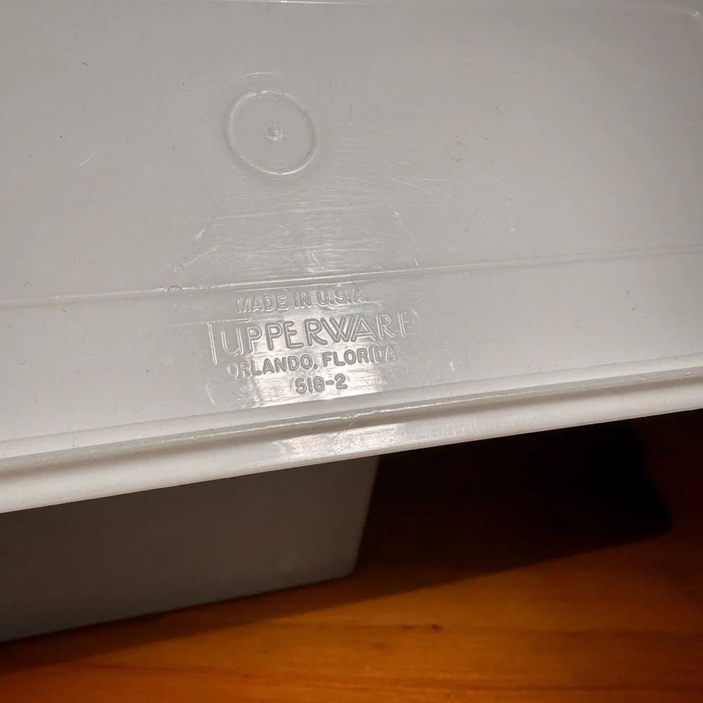 1960s Vintage Tupperware Fridge/Storage Container Original Classic White Clear